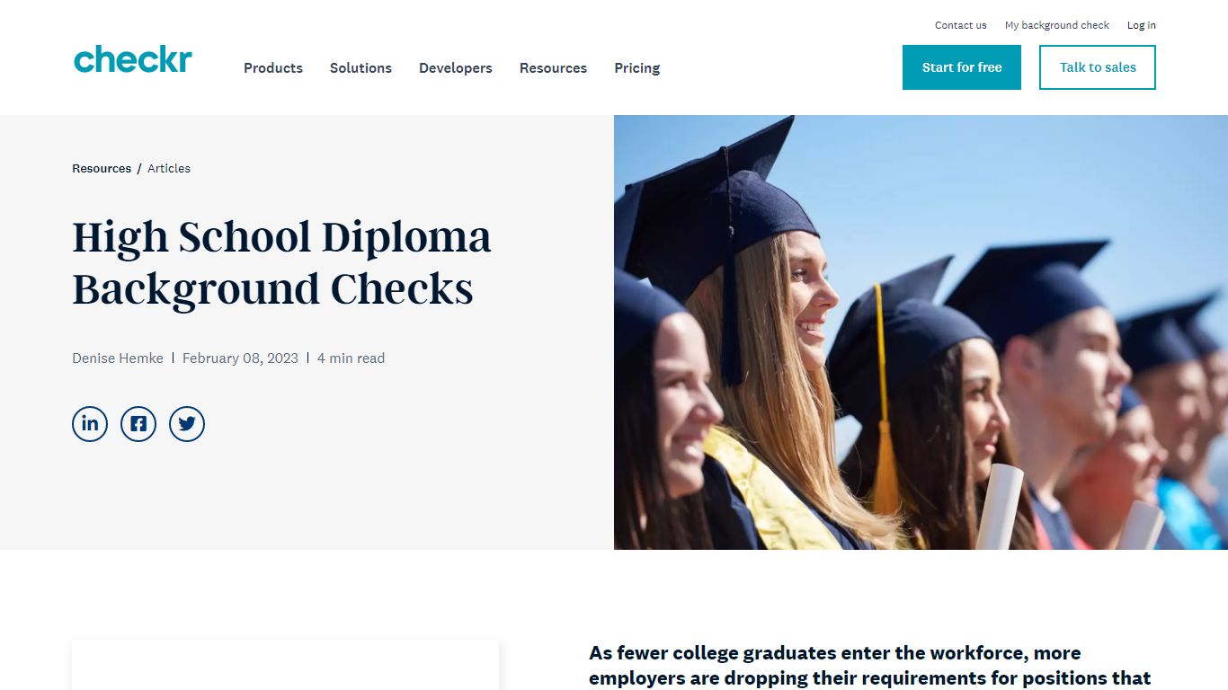 High School Diploma Background Checks | Checkr