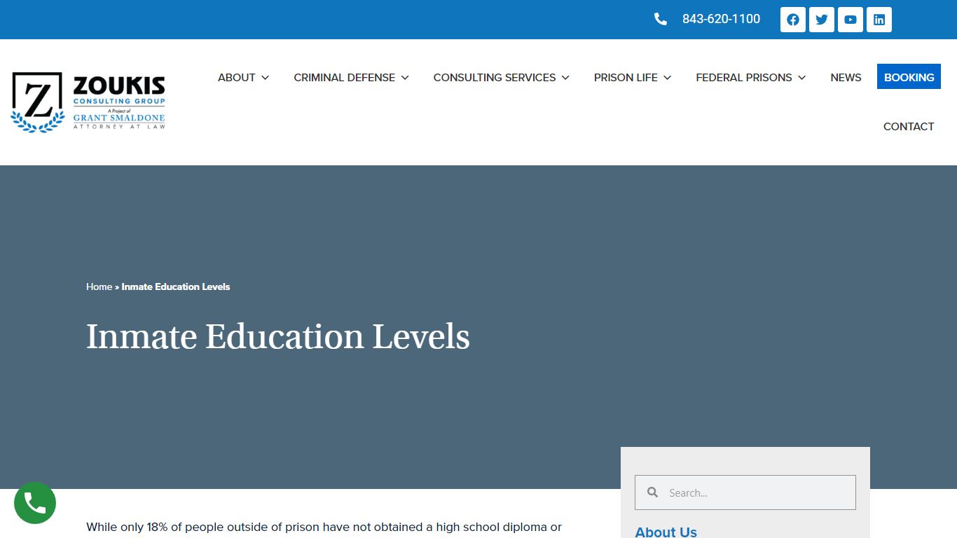 Inmate Education Levels - Law Offices of Grant Smaldone & Prison ...